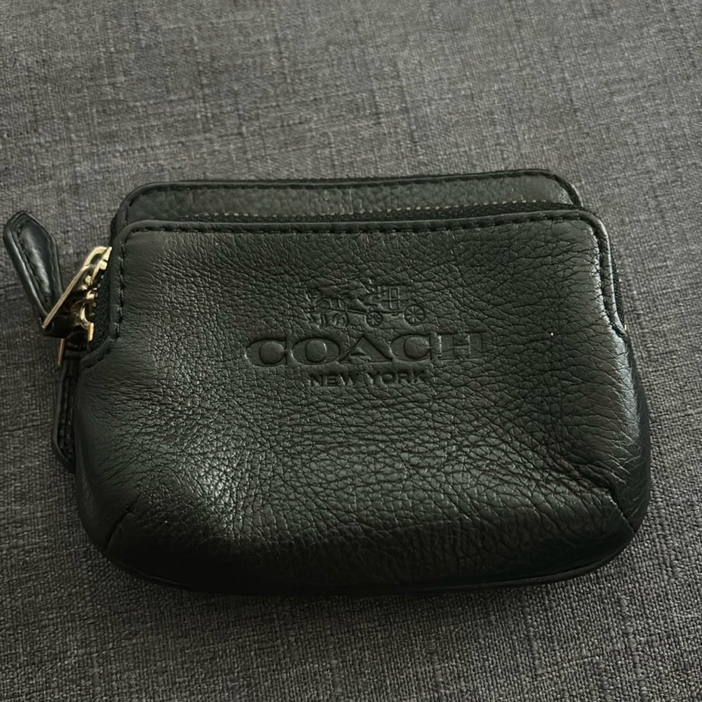 Coach Pebble Leather Double Zip Coin Purse Wallet F63314